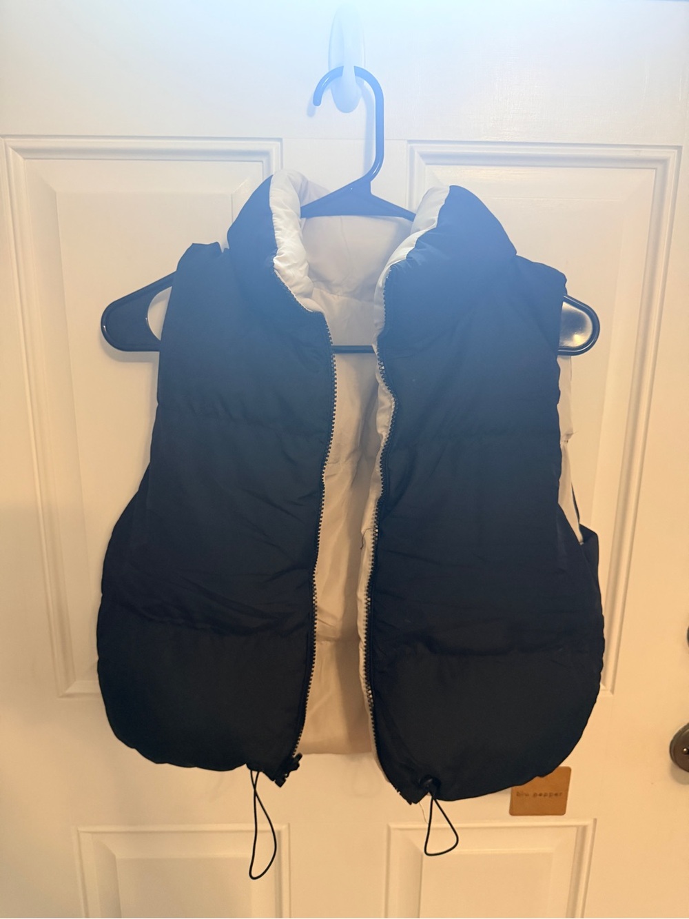 Reversible Black and White Puffer Vest